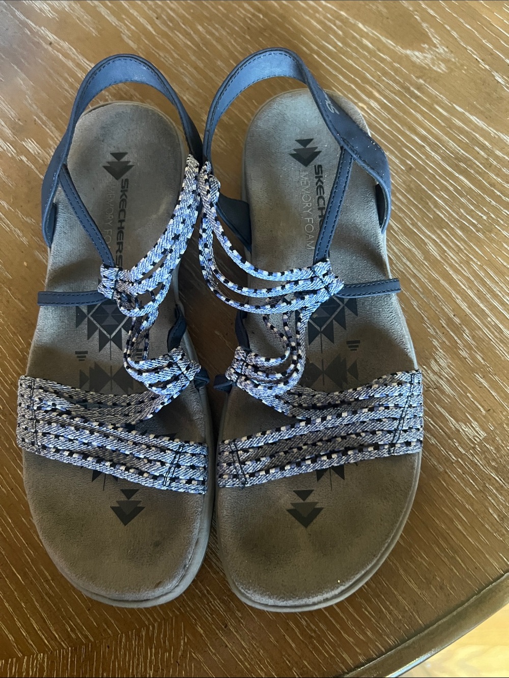 Skechers Blue Braided Strap Slingback Sandals